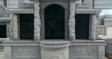 张家口 芝麻灰高档墓碑，土墓，可定制