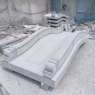 张家口 芝麻灰花岗岩园林景观 小石桥