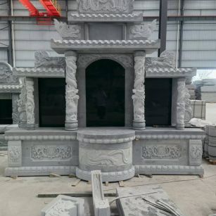 张家口 芝麻灰高档墓碑，土墓，可定制