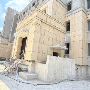 张家口 黄金麻干挂，工地实拍