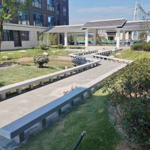 张家口 芝麻灰小区坐凳&栏杆安装效果