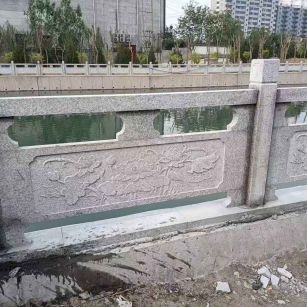 张家口 芙蓉白大花桥梁、河道，石材栏杆、围栏、护栏