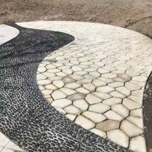 张家口 黄金麻冰裂缝室外铺装效果完美展示