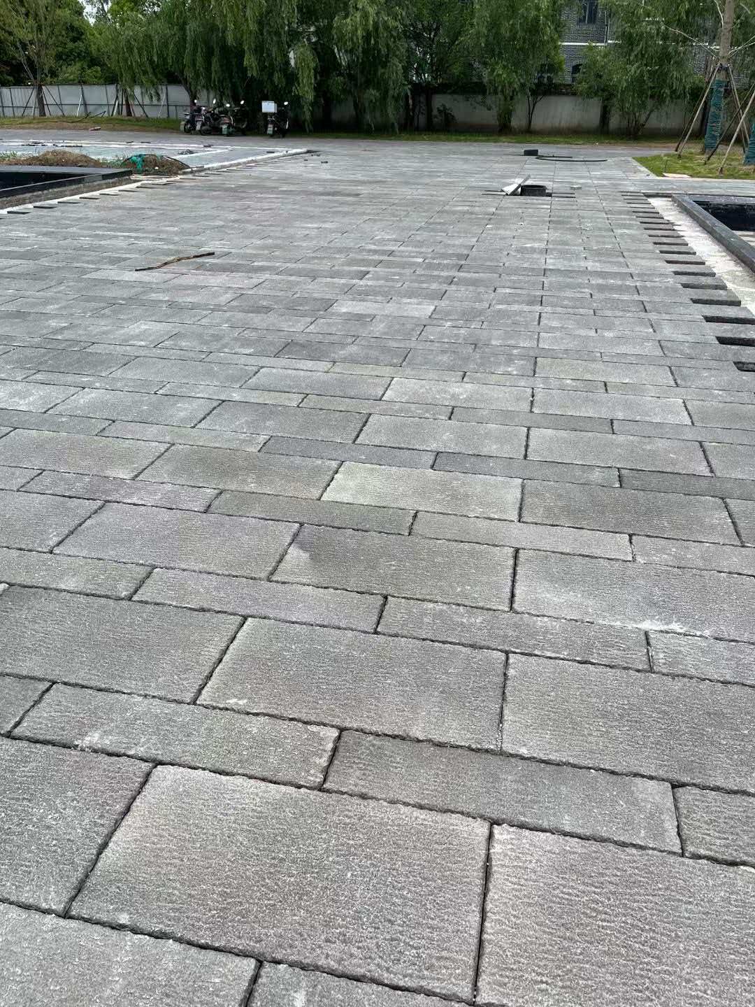 张家口 工地仿古石铺装现场实拍