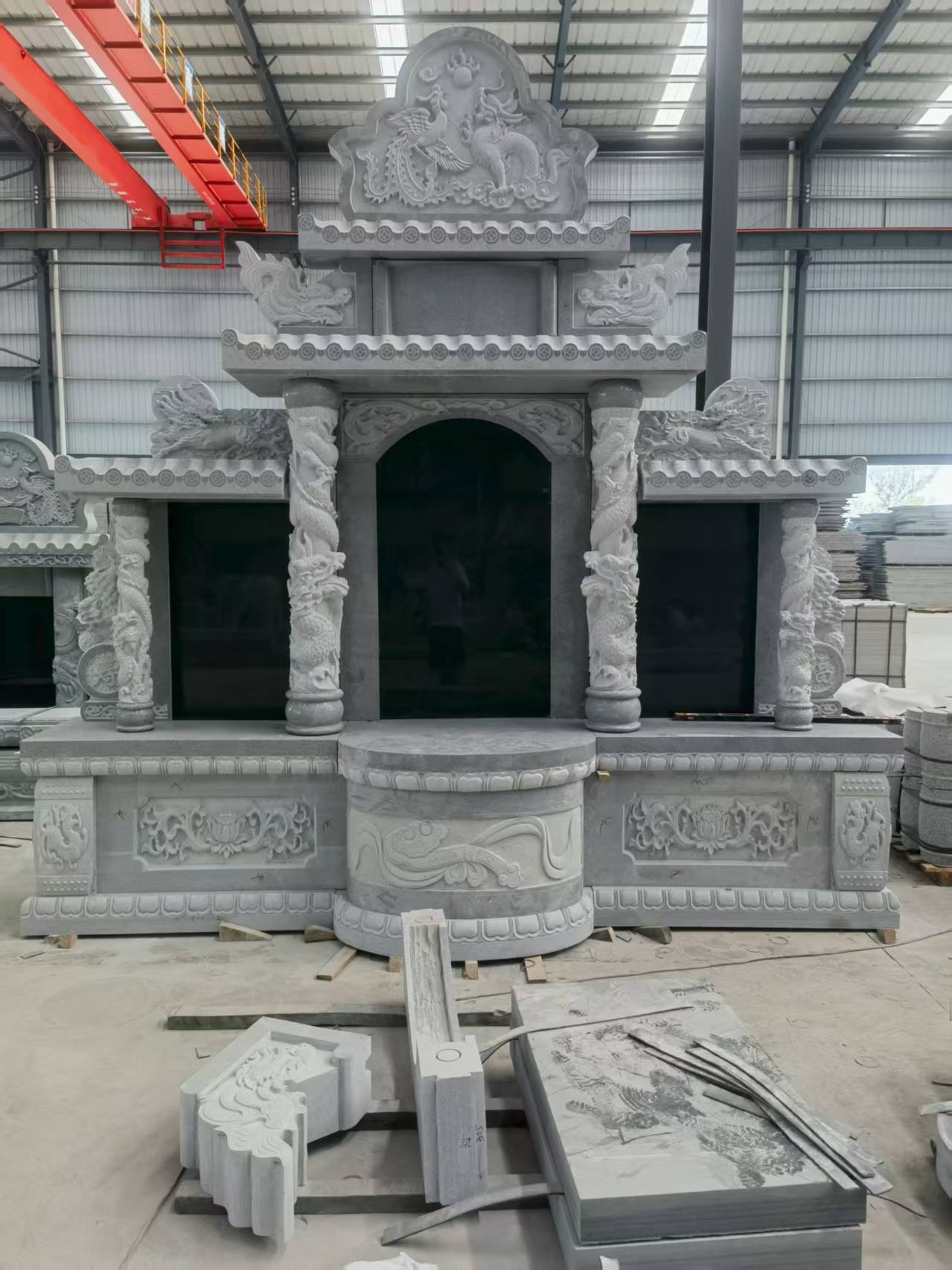 张家口 芝麻灰高档墓碑，土墓，可定制