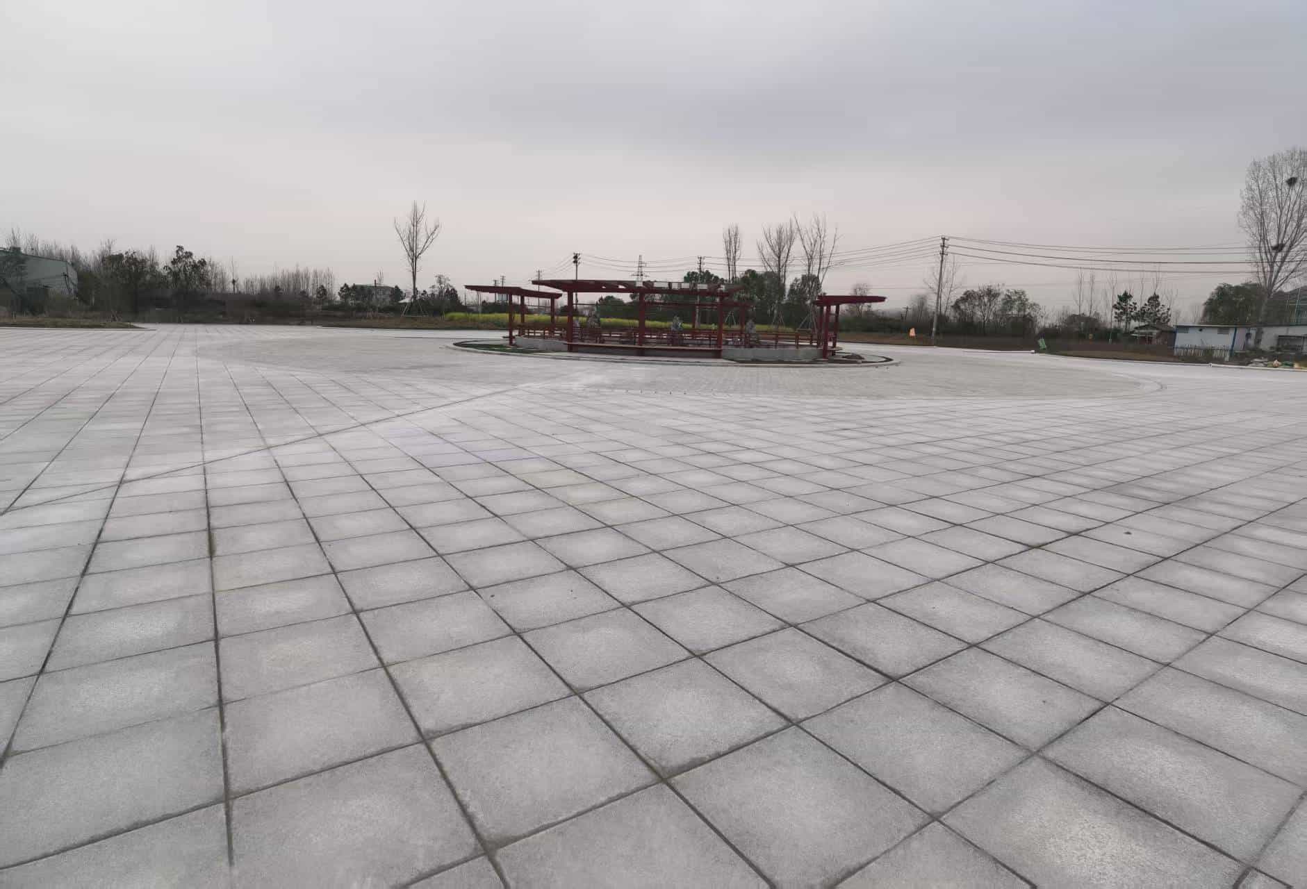 张家口 芝麻白火烧面-公园广场地铺效果