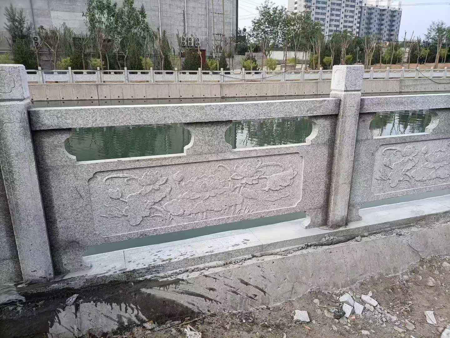 张家口 芙蓉白大花桥梁、河道，石材栏杆、围栏、护栏